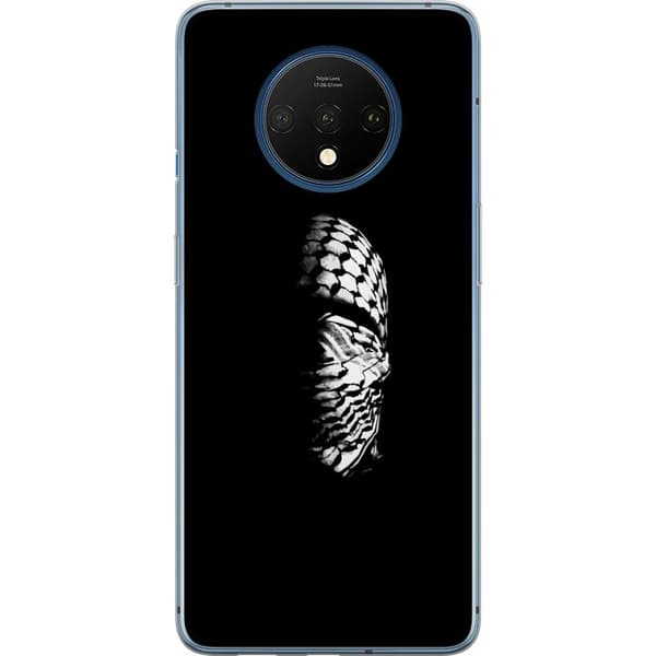 OnePlus 7T Gennemsigtig cover Keffiyeh-mønster - klassisk sort-hvid palæstinensisk tørklæde med kulturel betydning