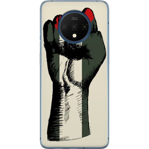 OnePlus 7T Gennemsigtig cover Hånd bundet i Palæstinas farver - kraftfuldt symbol for frihedsbevægelsen