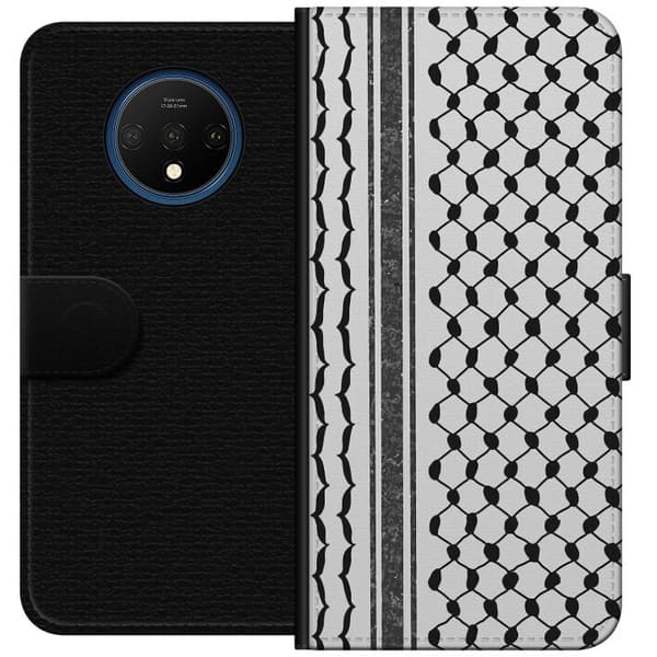 OnePlus 7T Tegnebogsetui Palæstinensisk mønster - inspireret af traditionel stil keffiyeh-stof