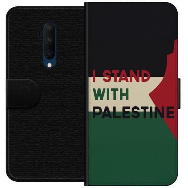 OnePlus 7T Pro Tegnebogsetui Stå sammen med Palæstina - solidaritetsdesign med en stærk besked
