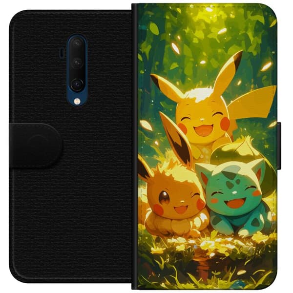 OnePlus 7T Pro Tegnebogsetui Pixelmonster spillestil - farverig design til retro-elskende gamere