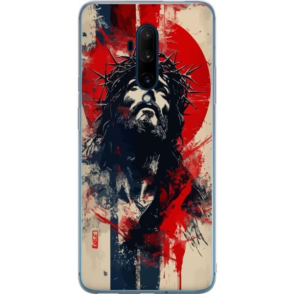 OnePlus 7T Pro Läpinäkyvä kuori Jeesus ristillä - kristillinen aihe vahvalla symboliikalla uskosta ja toivosta