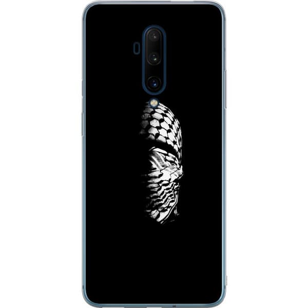OnePlus 7T Pro Läpinäkyvä kuori Keffiyeh-kuviointi - klassinen palestiinalainen mustavalkoinen shaali, jolla on kulttuurinen merkitys