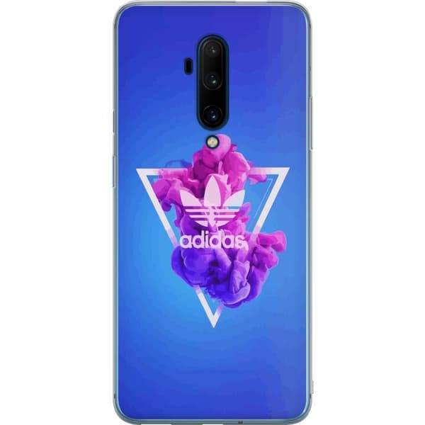 OnePlus 7T Pro Gennemsigtig cover Adidas-inspireret blåt design - sporty motiv med retrovibe i blå toner