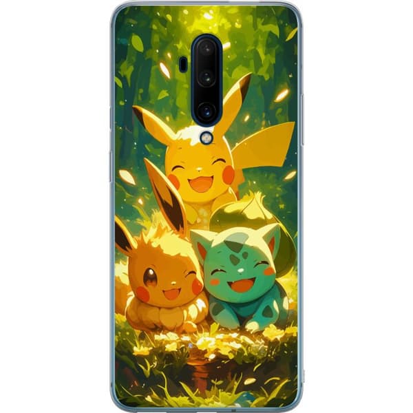 OnePlus 7T Pro Gennemsigtig cover Pixelmonster spillestil - farverig design til retro-elskende gamere