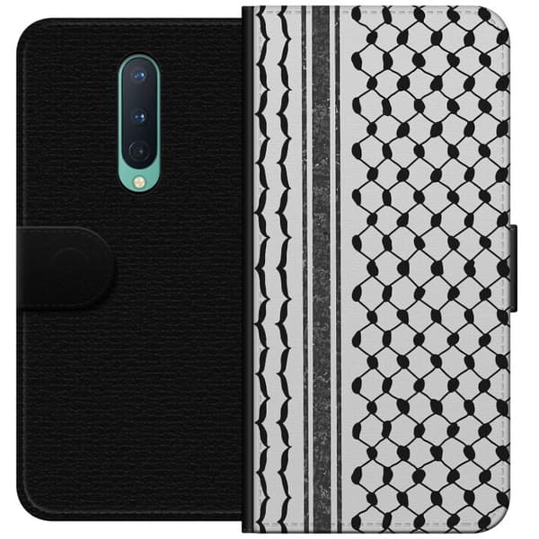 OnePlus 8 Tegnebogsetui Palæstinensisk mønster - inspireret af traditionel stil keffiyeh-stof