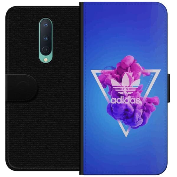 OnePlus 8 Tegnebogsetui Adidas-inspireret blåt design - sporty motiv med retrovibe i blå toner