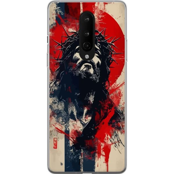 OnePlus 8 Gennemsigtig cover Jesus med kors - kristent motiv med stærk symbolik om tro og håb