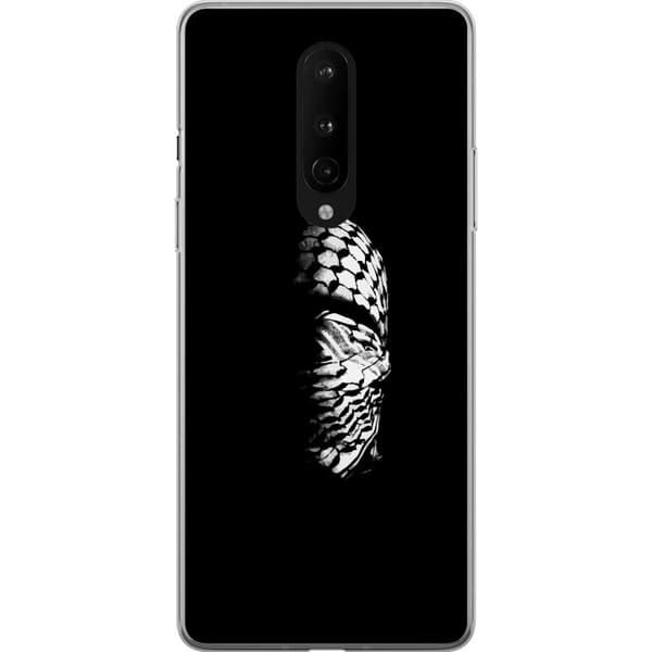 OnePlus 8 Gennemsigtig cover Keffiyeh-mønster - klassisk sort-hvid palæstinensisk tørklæde med kulturel betydning