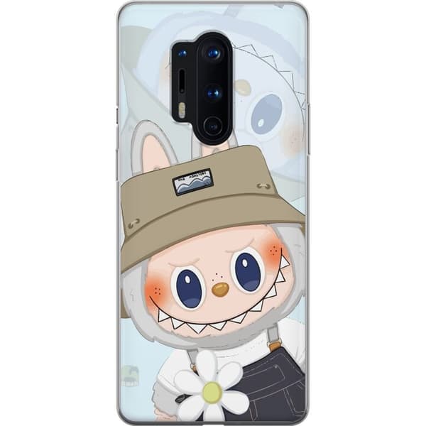 OnePlus 8 Pro Gennemsigtig cover Labubu med hat - Pop Mart figur Mr. Butcher i retro-stil med karakter