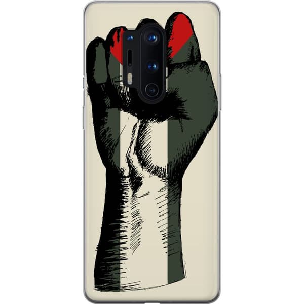 OnePlus 8 Pro Läpinäkyvä kuori Käsi sidottu Palestinan väreihin - voimakas symboli vapausliikkeelle