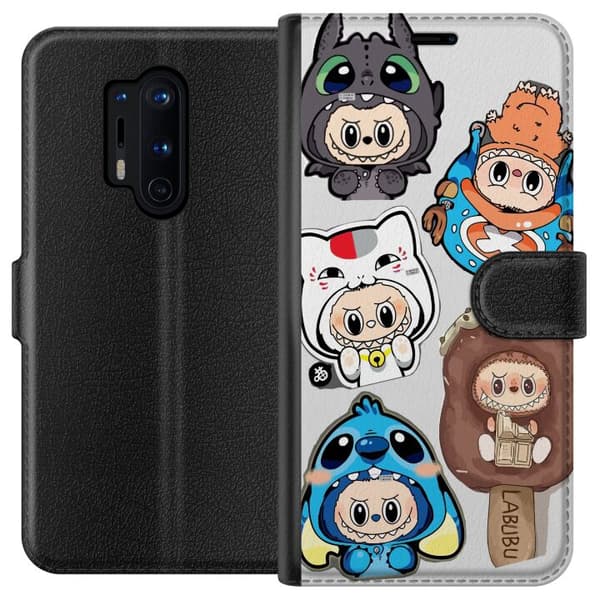 OnePlus 8 Pro Lompakkokotelo Labubu hahmokokoelma - Pop Mart Labubu The Monsters väriluulisessa muotoilussa