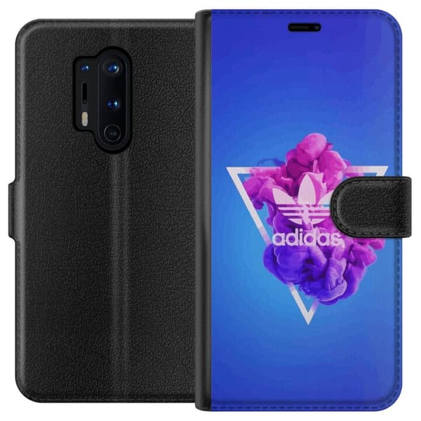 OnePlus 8 Pro Lompakkokotelo Adidas-inspiroitunut sininen muotoilu - urheilullinen motiivi retro-vibeillä sinisissä sävyissä