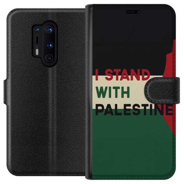 OnePlus 8 Pro Lompakkokotelo Pysähdy Palestiinan puolesta - solidaarisuussuunnittelu vahvalla viestillä