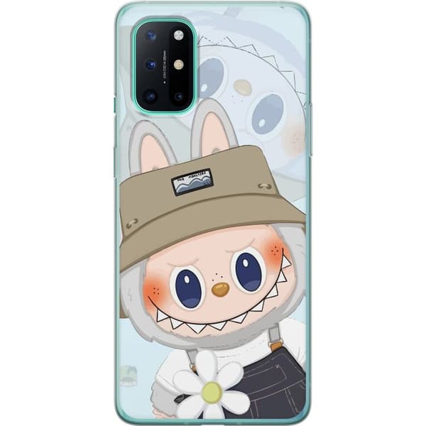 OnePlus 8T Genomskinligt Skal Labubu med hatt – Pop Mart-figur Mr. Butcher i retro stil med karaktär