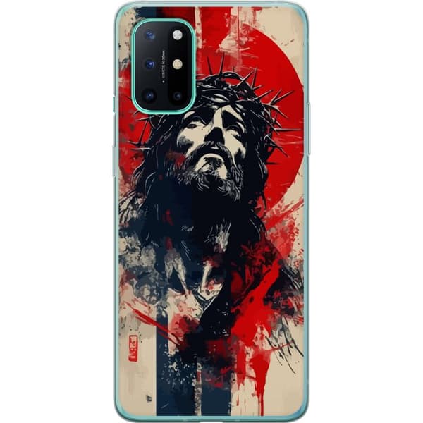 OnePlus 8T Genomskinligt Skal Jesus med kors – kristet motiv med stark symbolik om tro och hopp