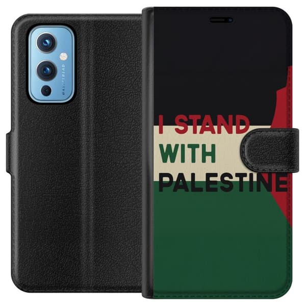 OnePlus 9 Tegnebogsetui Stå sammen med Palæstina - solidaritetsdesign med en stærk besked