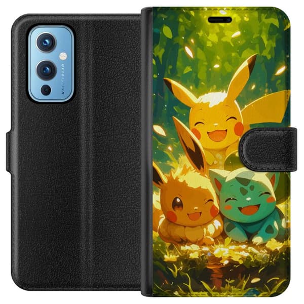 OnePlus 9 Tegnebogsetui Pixelmonster spillestil - farverig design til retro-elskende gamere