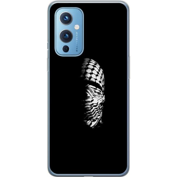 OnePlus 9 Gennemsigtig cover Keffiyeh-mønster - klassisk sort-hvid palæstinensisk tørklæde med kulturel betydning