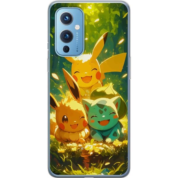 OnePlus 9 Gennemsigtig cover Pixelmonster spillestil - farverig design til retro-elskende gamere