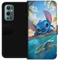 Miniatyrbillede 1 af 3: OnePlus 9 Pro Tegnebogsetui Stitch med skildpadde - sød blå alien i tropisk strandmiljø fra Disney