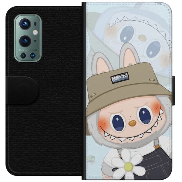 OnePlus 9 Pro Tegnebogsetui Labubu med hat - Pop Mart figur Mr. Butcher i retro-stil med karakter