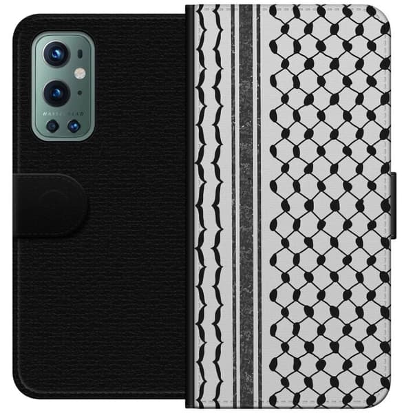 OnePlus 9 Pro Tegnebogsetui Palæstinensisk mønster - inspireret af traditionel stil keffiyeh-stof