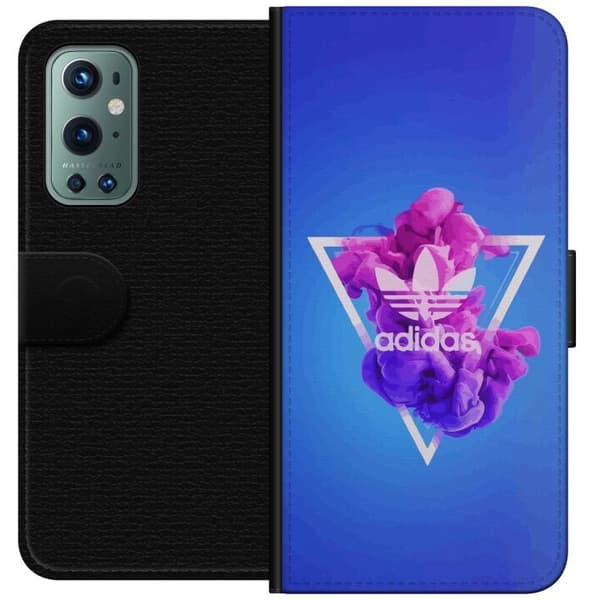 OnePlus 9 Pro Tegnebogsetui Adidas-inspireret blåt design - sporty motiv med retrovibe i blå toner