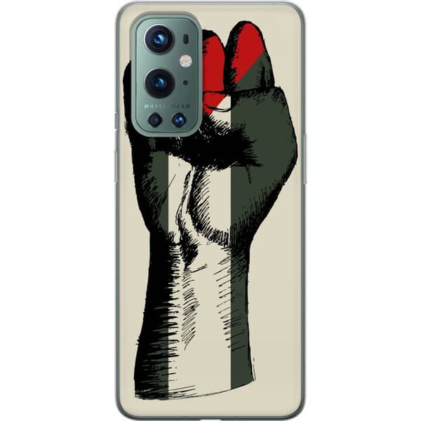 OnePlus 9 Pro Gennemsigtig cover Hånd bundet i Palæstinas farver - kraftfuldt symbol for frihedsbevægelsen