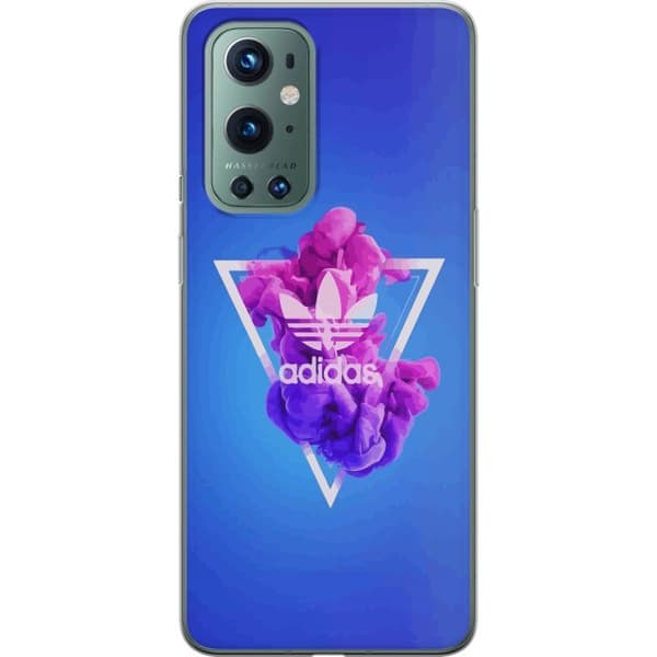 OnePlus 9 Pro Gennemsigtig cover Adidas-inspireret blåt design - sporty motiv med retrovibe i blå toner