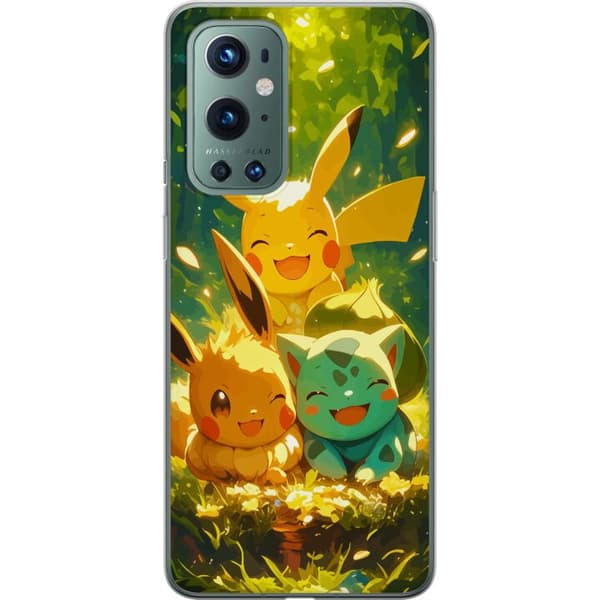 OnePlus 9 Pro Gennemsigtig cover Pixelmonster spillestil - farverig design til retro-elskende gamere