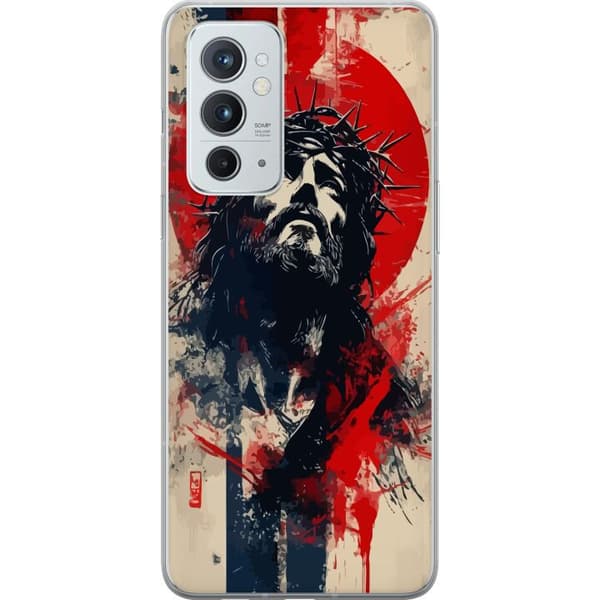 OnePlus 9RT 5G Läpinäkyvä kuori Jeesus ristillä - kristillinen aihe vahvalla symboliikalla uskosta ja toivosta