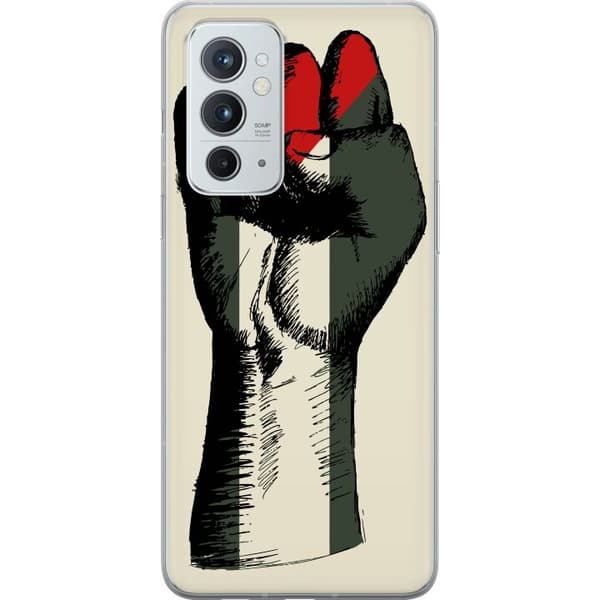 OnePlus 9RT 5G Genomskinligt Skal Hand knuten i Palestinas färger – kraftfull symbol för frihetsrörelsen