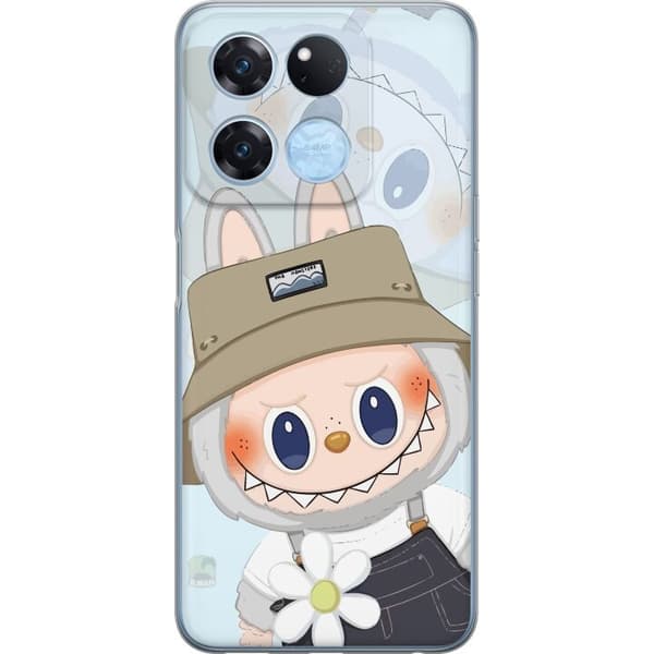 OnePlus Ace Racing Gjennomsiktig deksel Labubu med hatt - Pop Mart-figur Mr. Butcher i retrostil med karakter