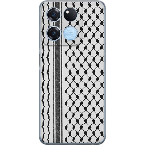 OnePlus Ace Racing Läpinäkyvä kuori Palestiinalainen kuvio - perinteiseen tyyliin inspiroima keffiyeh-kangas