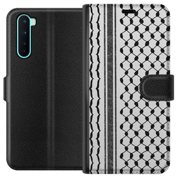 OnePlus Nord Lompakkokotelo Palestiinalainen kuvio - perinteiseen tyyliin inspiroima keffiyeh-kangas