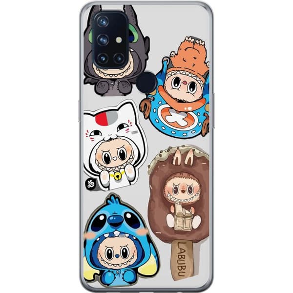OnePlus Nord N10 5G Gjennomsiktig deksel Labubu figure samling - Pop Mart Labubu The Monsters i fargerik design