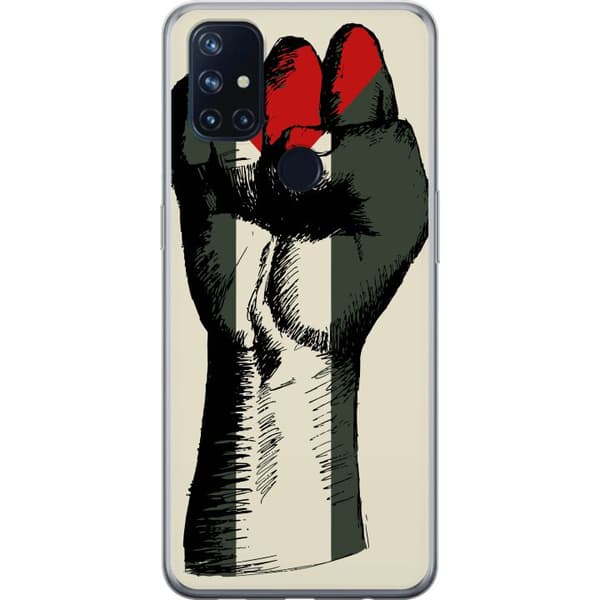 OnePlus Nord N10 5G Gjennomsiktig deksel Hand knyttet i Palestinas farger - kraftig symbol for frihetsbevegelsen