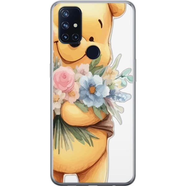 OnePlus Nord N10 5G Gjennomsiktig deksel Nalle Puh med blomster - klassisk barnefavoritt i en blomstrende vår miljø