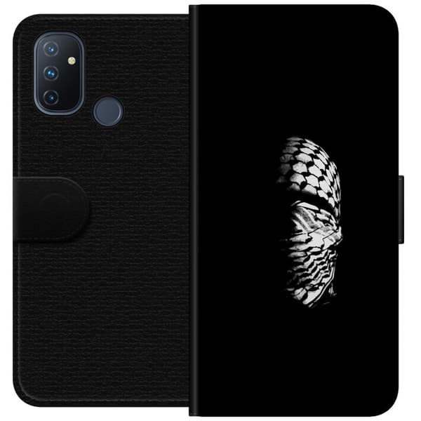 OnePlus Nord N100 Lommeboketui Keffiyeh-mønster - klassisk svart-hvit palestinsk sjal med kulturell betydning