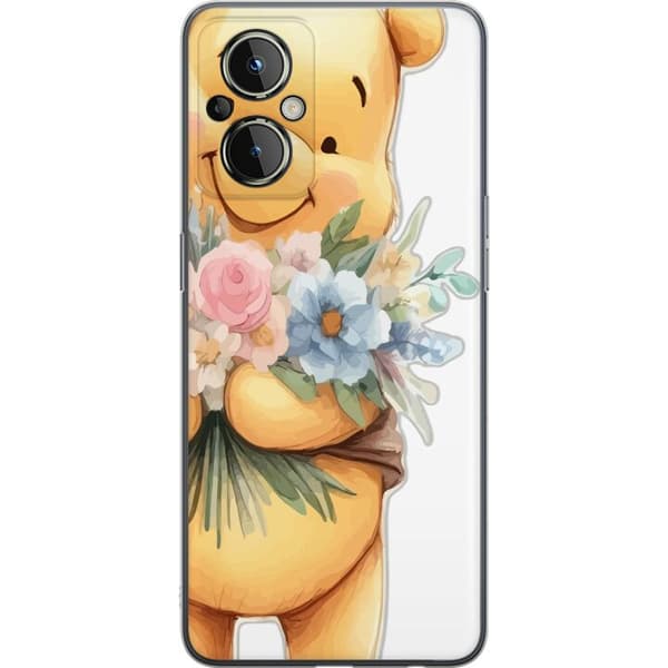 OnePlus Nord N20 5G Gjennomsiktig deksel Nalle Puh med blomster - klassisk barnefavoritt i en blomstrende vår miljø