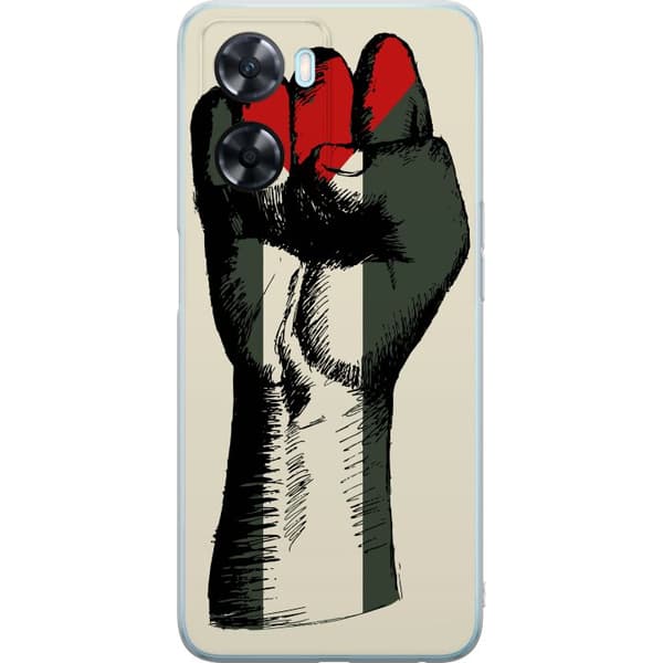 OnePlus Nord N20 SE Gjennomsiktig deksel Hand knyttet i Palestinas farger - kraftig symbol for frihetsbevegelsen