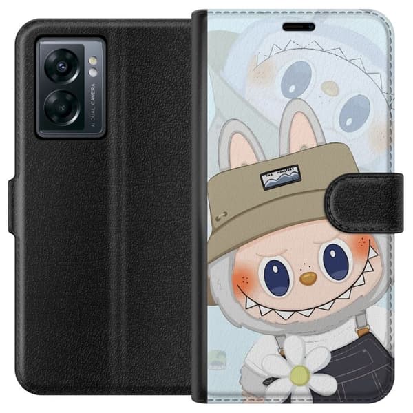 OnePlus Nord N300 Plånboksfodral Labubu med hatt – Pop Mart-figur Mr. Butcher i retro stil med karaktär