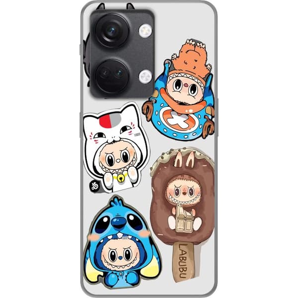 OnePlus Nord 3 Gjennomsiktig deksel Labubu figure samling - Pop Mart Labubu The Monsters i fargerik design