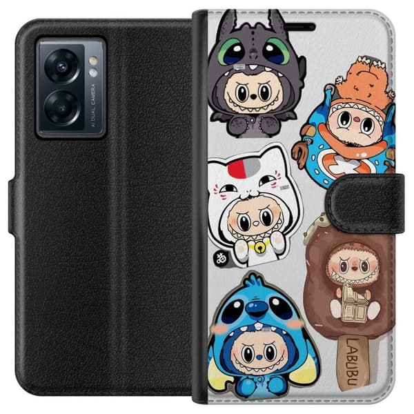 OnePlus Nord N300 Lompakkokotelo Labubu hahmokokoelma - Pop Mart Labubu The Monsters väriluulisessa muotoilussa