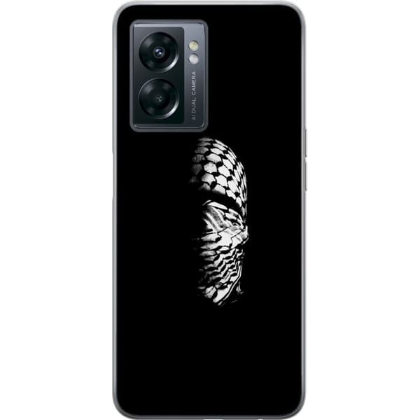 OnePlus Nord N300 Gjennomsiktig deksel Keffiyeh-mønster - klassisk svart-hvit palestinsk sjal med kulturell betydning