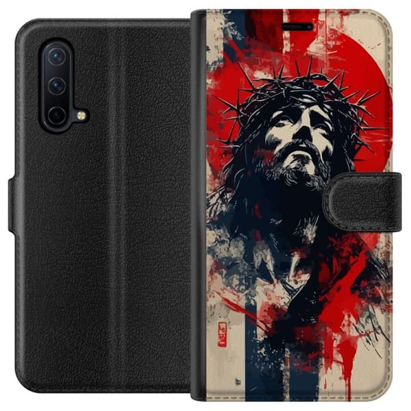 OnePlus Nord CE 5G Lommeboketui Jesus med kors - kristent motiv med sterk symbolikk om tro og håp