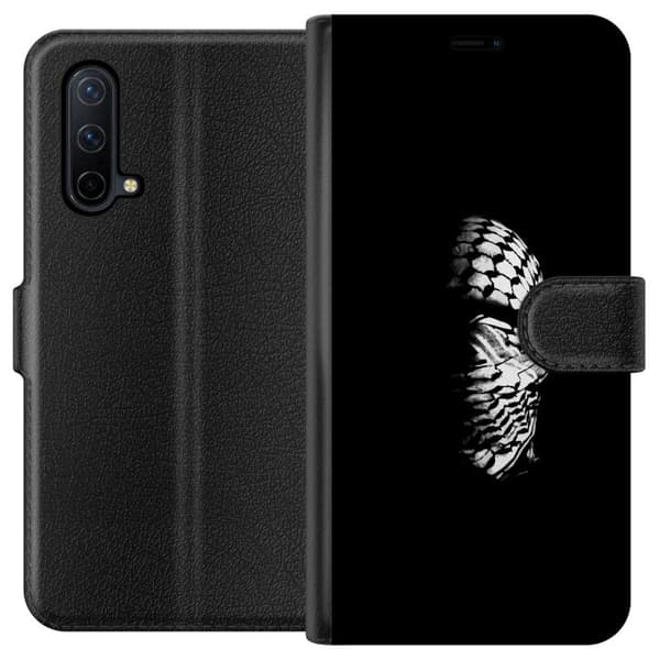 OnePlus Nord CE 5G Tegnebogsetui Keffiyeh-mønster - klassisk sort-hvid palæstinensisk tørklæde med kulturel betydning
