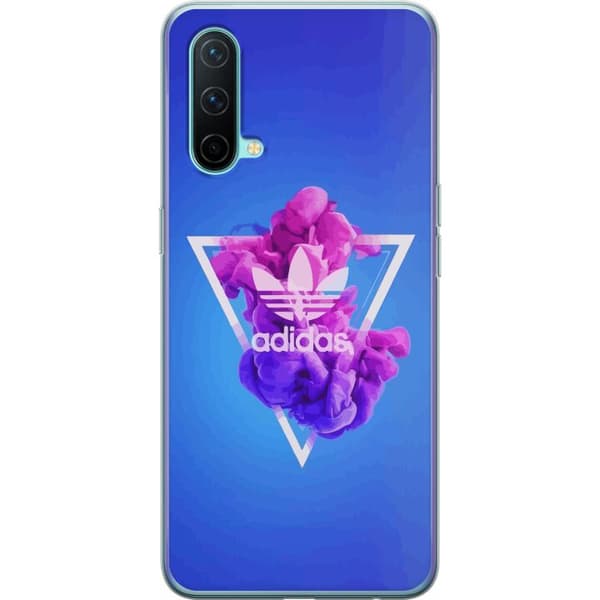 OnePlus Nord CE 5G Läpinäkyvä kuori Adidas-inspiroitunut sininen muotoilu - urheilullinen motiivi retro-vibeillä sinisissä sävyissä