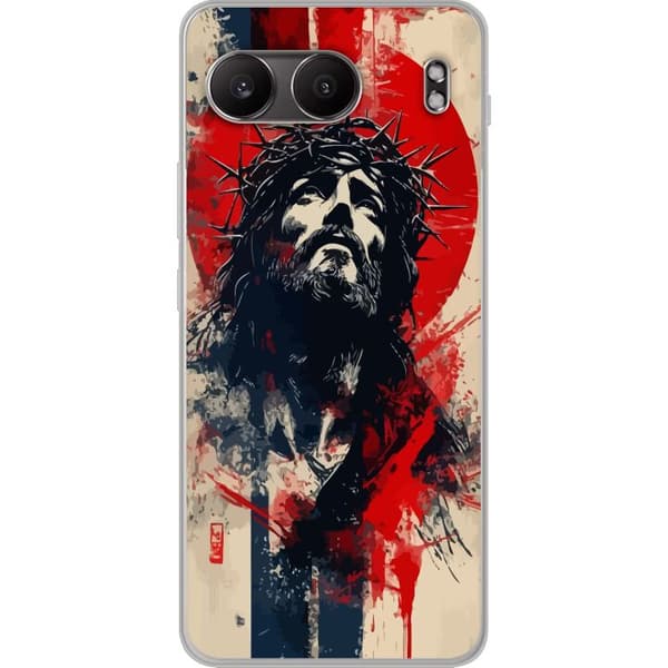 OnePlus Nord 4 Gjennomsiktig deksel Jesus med kors - kristent motiv med sterk symbolikk om tro og håp